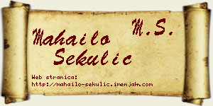 Mahailo Sekulić vizit kartica